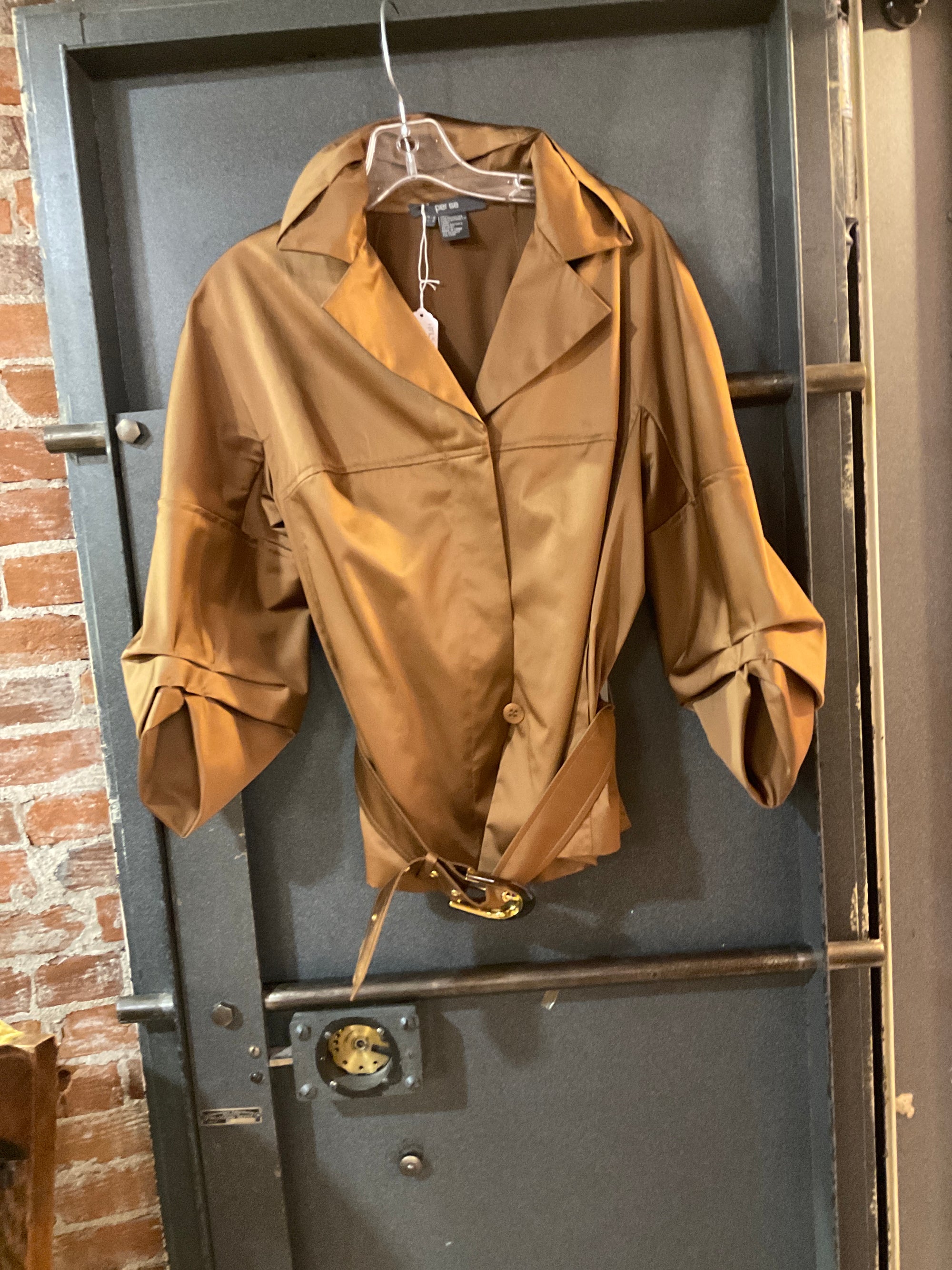 BROWN PER SE LONG SLEEVE SHIRT M