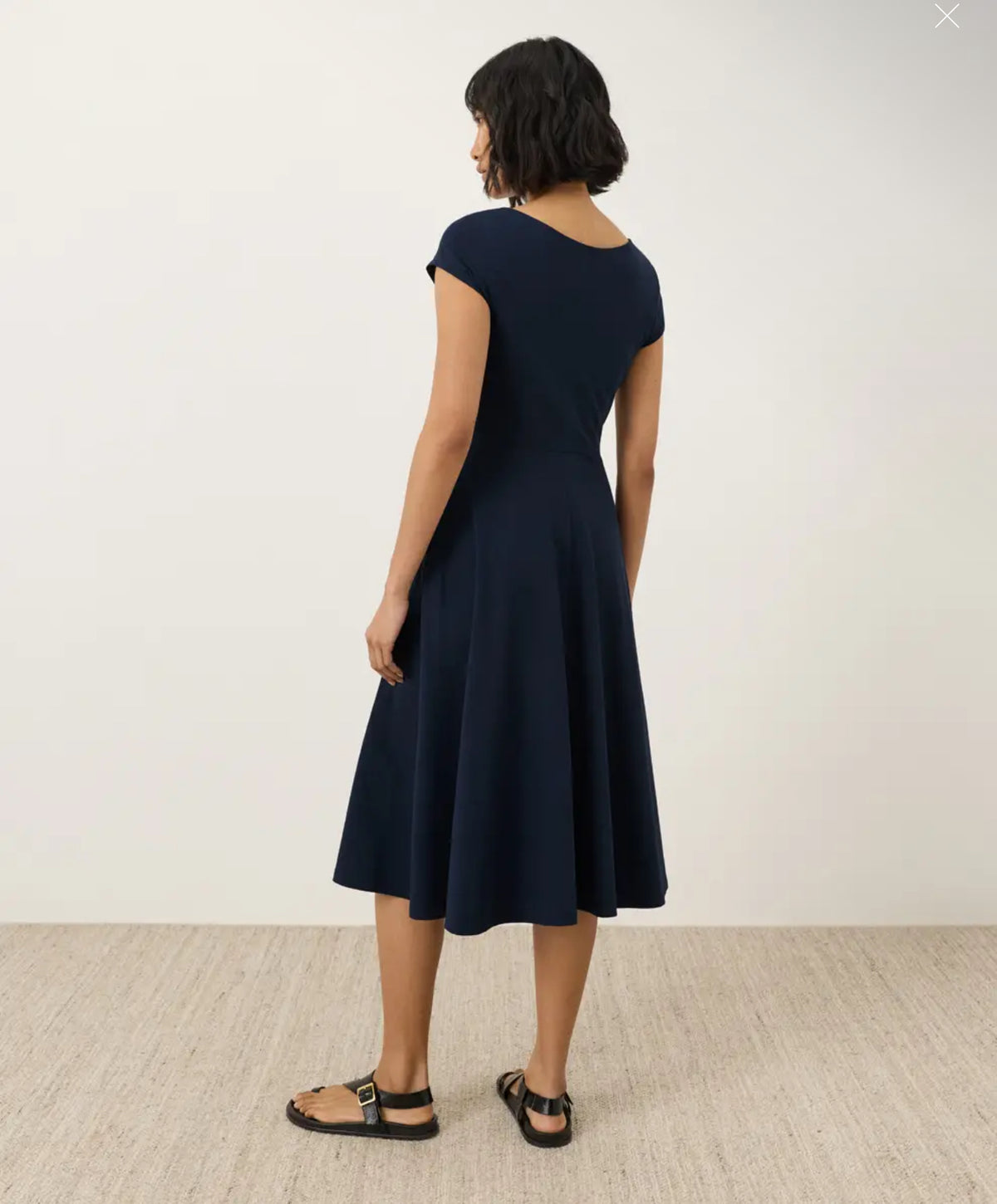 Pact fit &amp; flare ballet neck dress