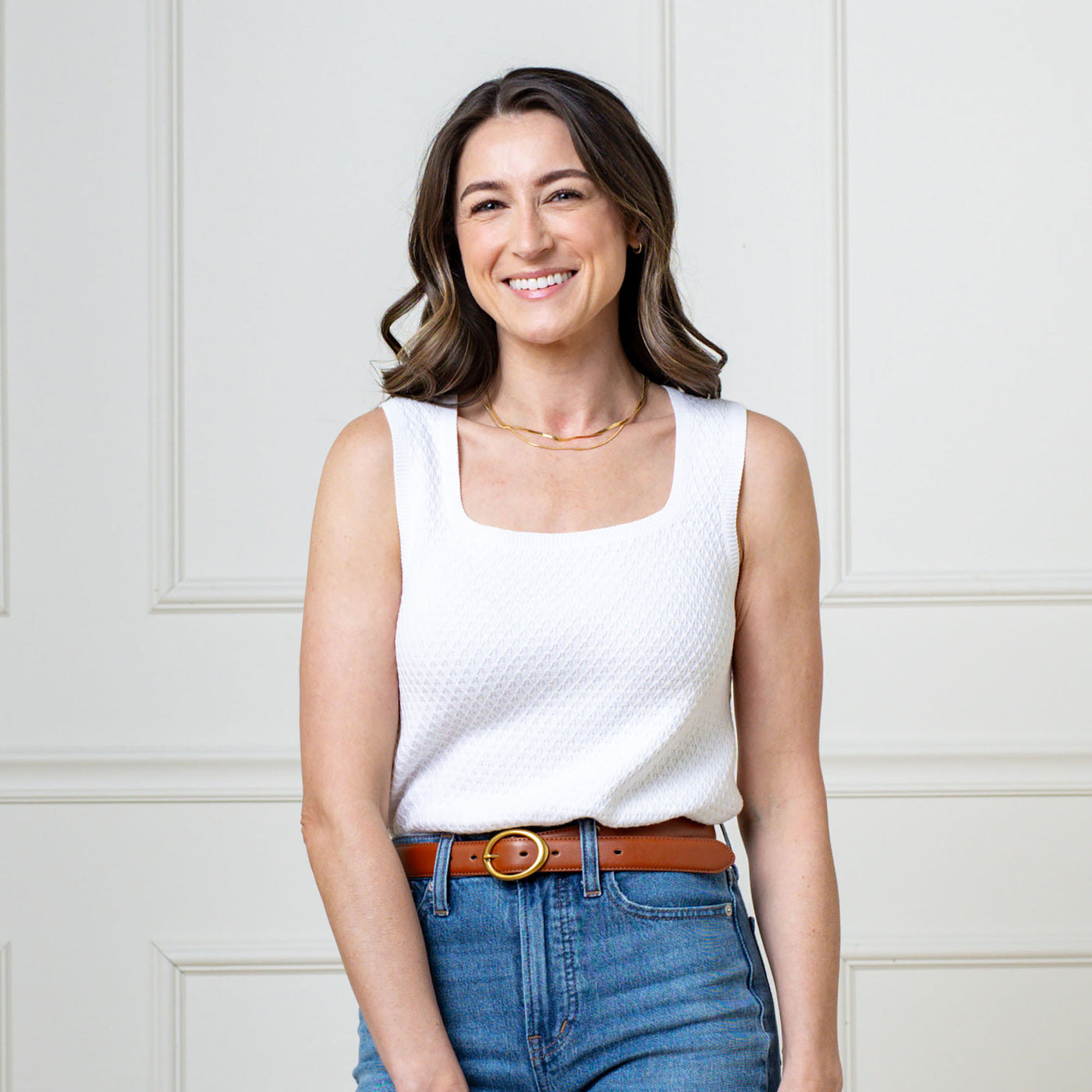 Hope &amp; Henry - Organic Scoop Neck Sweater Tank