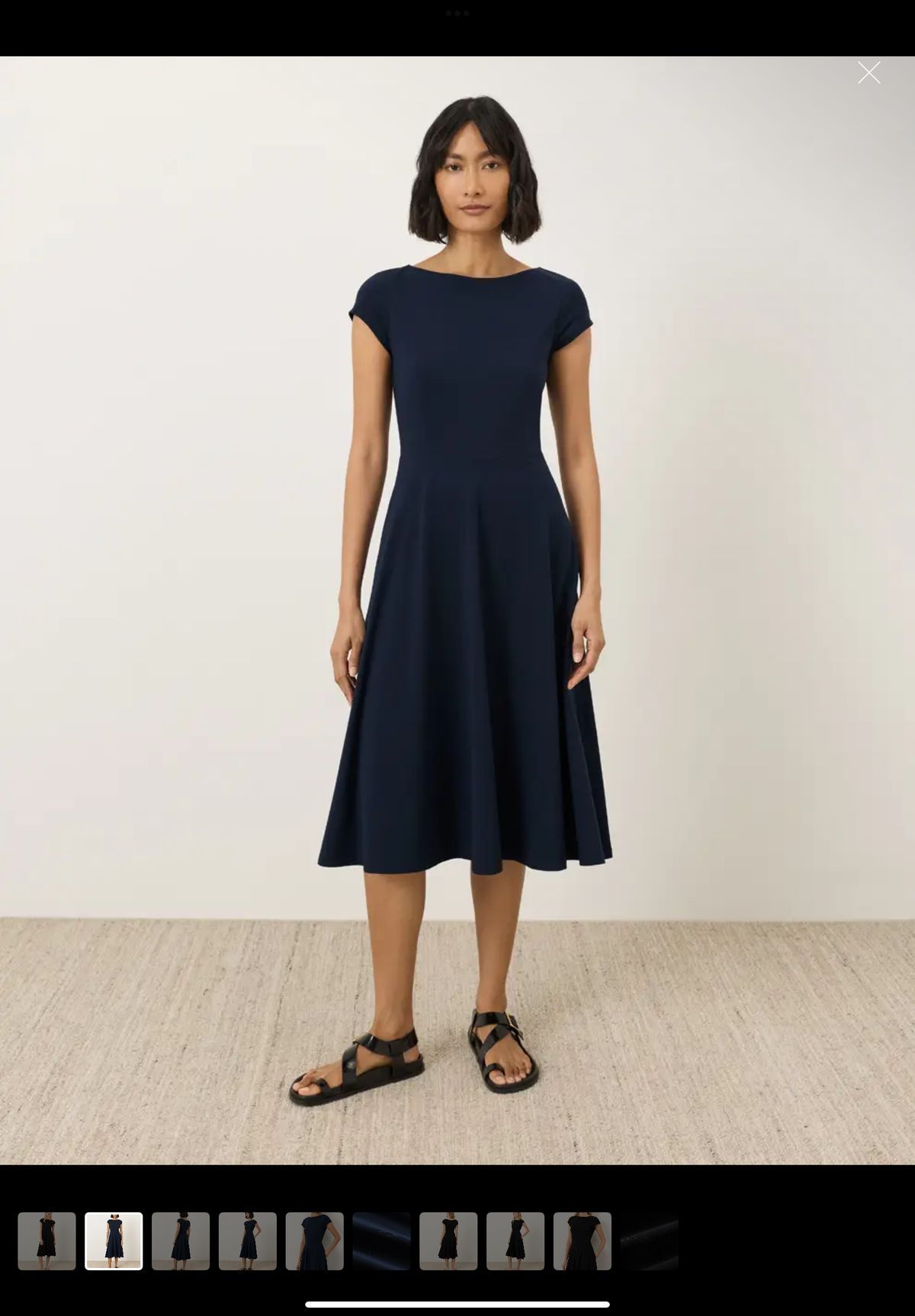 Pact fit &amp; flare ballet neck dress