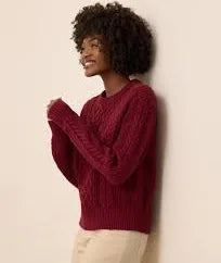 Pact - Luxe Knit Cable Crew Sweater