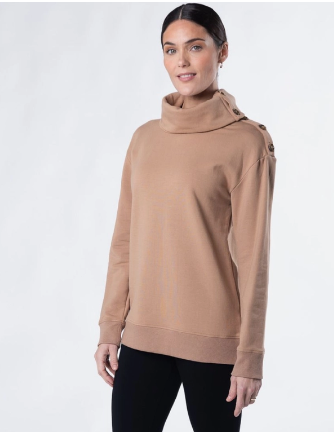 Jennie Split-Neck Fleece Top