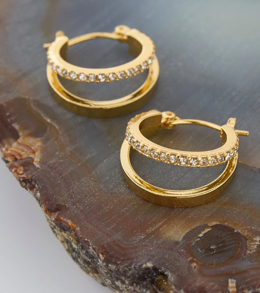 Layered Huggie Hoop Earring