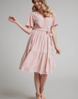 Maisie Wrap Dress - Misty Rose