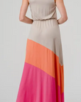 Tangerine and Fuchsia Modal Maxi Dress