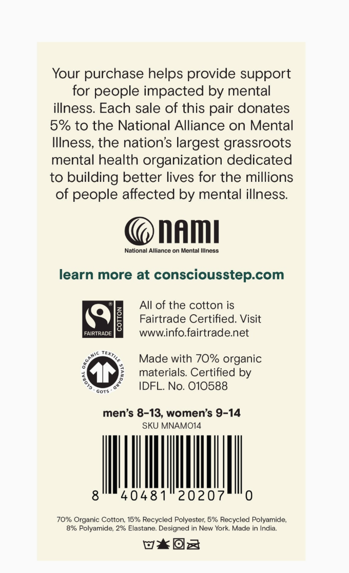 Conscious Step - Socks that Support Mental Health - Ankle