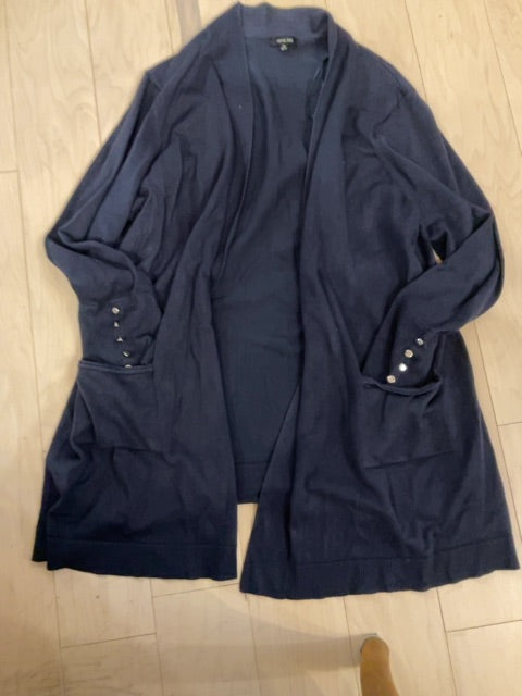 NAVY VERVE AMI OPEN CARDIGAN 2x