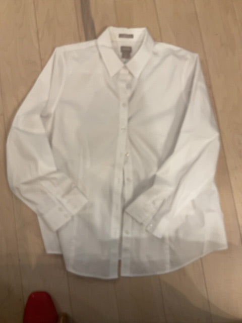 WHITE J JILL L/S BUTTON UP SHIRT M
