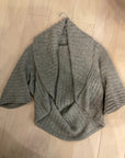 {{ClientCode}} GREY EMMA & POSH ELBOW SLEEVE BOLERO SWEATER, M/L