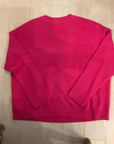 {{ClientCode}} HOT PINK TOMMY HILFIGER CABLE KNIT SWEATER, XL