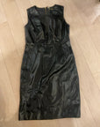 BLACK CALVIN KLEIN FAUX LEATHER DRESS 10