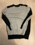 GRY/BLK J CREW COLORBLOCK SWEATER S