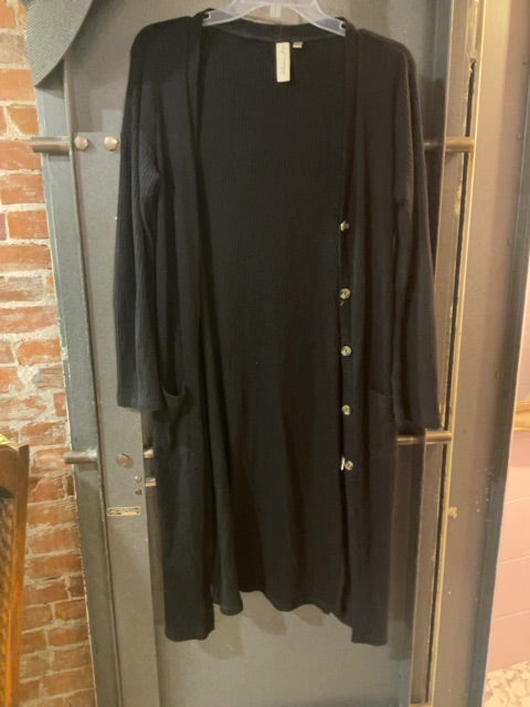 BLACK ALLISON JOY LONG CARDIGAN M