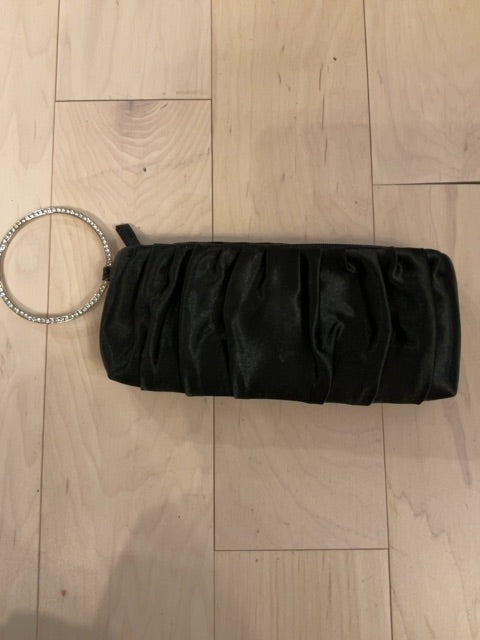 BLACK UNKNOWN SATIN CLUTCH