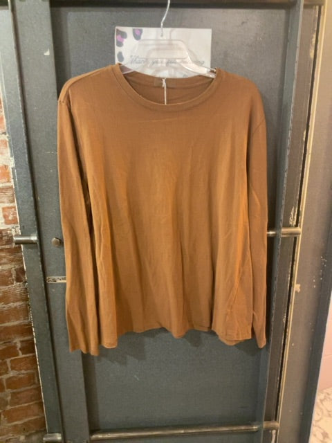 BROWN NUUDS BROWN 100% COTTON LONG SLEEVE SHIRT L