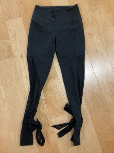 BLACK LUCY LACE UP LEGGINGS S