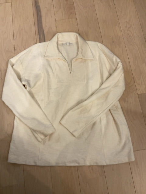 CREAM J JILL POLO COLLAR SWEATSHIRT L tall