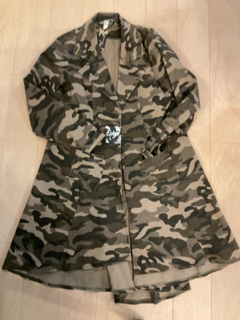 {{ClientCode}} CAMO ETHYL MID CALF JACKET, L