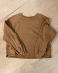 {{ClientCode}} TAN ABERCROMBIE CREWNECK SWEATSHIRT, L