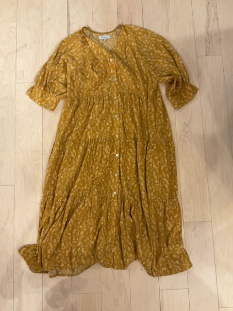 MUSTARD POLAGRAM S/S DRESS L