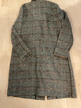 Load image into Gallery viewer, {{ClientCode}} BLK/WHT PLAID TRIBAL LONG GLEN PLAID COAT, XL
