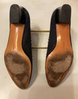 BLACK FERRAGAMO BOW HEELS 9