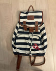 {{ClientCode}} BLU/WHT STRIPE G H BASS BACKPACK PURSE