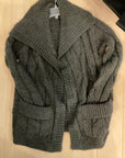 {{ClientCode}} GREY VINCE ALPACA OPEN CARDIGAN, S