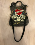 {{ClientCode}} GREY ED HARDY CROSSBODY TOTE