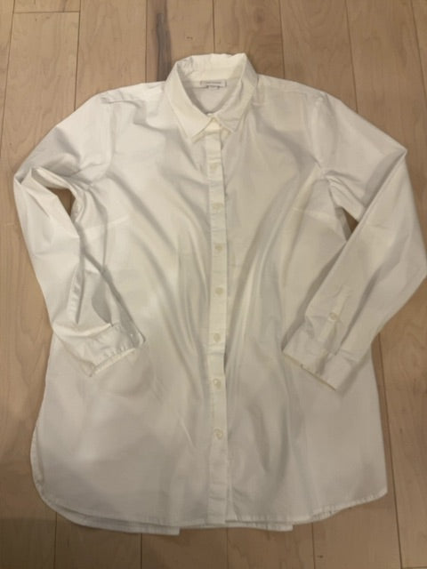 WHITE J JILL L/S BUTTON UP SHIRT M
