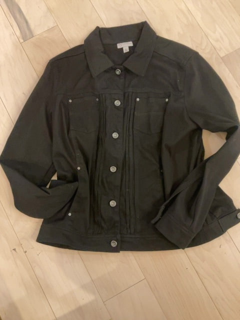 BLACK CB BUTTON UP JACKET XL
