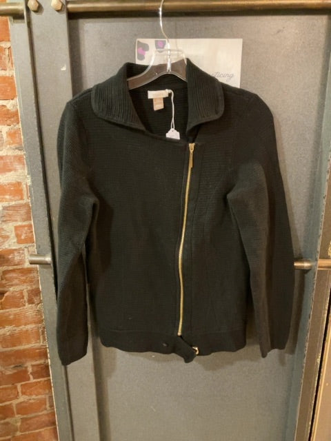BLACK CHICOS ASYMETRICAL ZIP UP JACKET XS