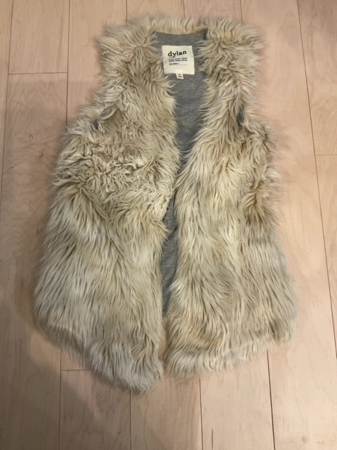 {{ClientCode}} CREAM DYLAN FAUX FUR VEST, XS