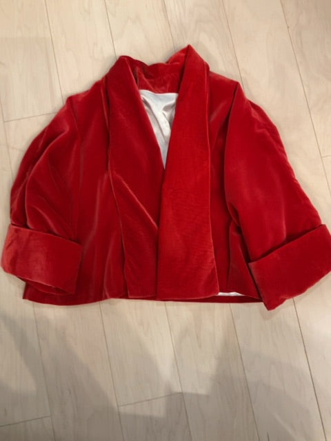 {{ClientCode}} RED UNKNOWN VELVET JACKET, XL