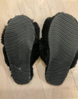 {{ClientCode}} BLACK EMU AUSTRALIA FUZZY SLIPPERS, 8