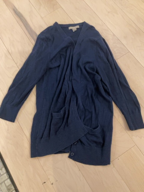 NAVY BANANA REPUBLIC OPEN CARDIGAN L