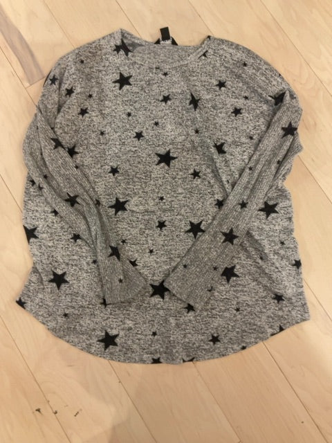 Grey w/blk stars BUFFALO LONG SLEEVE SHIRT M