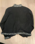 BLACK LISA NICHOLS BEADED CARDIGAN AND BAG