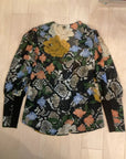 {{ClientCode}} BLK FLORAL CABI LONG SLEEVE SHIRT, XL