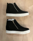 {{ClientCode}} BLACK SODA WEDGE SNEAKERS, 9