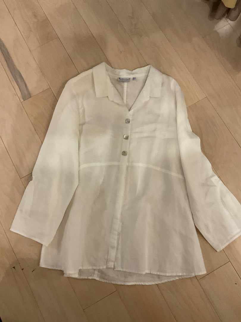 WHITE HABITAT Linen l/s shirt XL