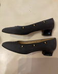 BLACK FERRAGAMO BOW HEELS 9