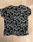 {{ClientCode}} BLK/WHT ZENA SHORT SLEEVE SHIRT, 1X