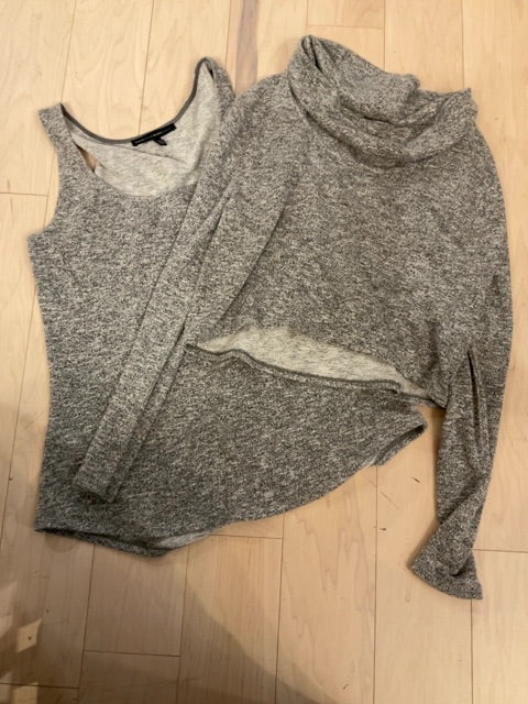 METALLIC SILVER WHBM SWEATER SET L