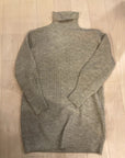 {{ClientCode}} GREY BLACK TAPE TURTLENECK DRESS, M