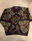 {{ClientCode}} BRN MULTI KENNETH GORDON WOOL CARDIGAN, L