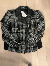 Load image into Gallery viewer, {{ClientCode}} BLK/WHT CHICOS TWEED MOTO JACKET, 3
