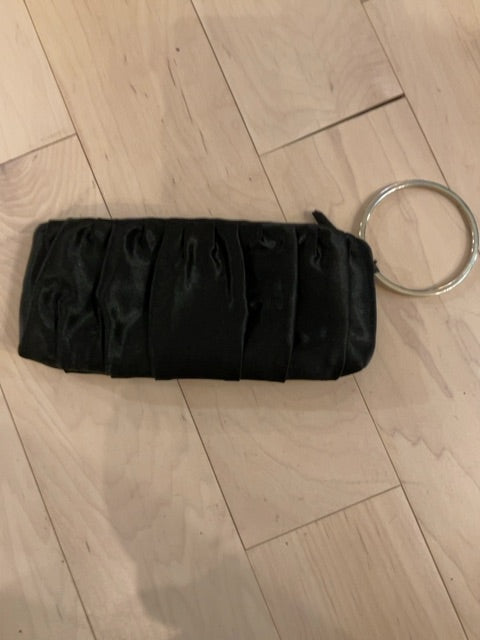 BLACK UNKNOWN SATIN CLUTCH