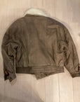 {{ClientCode}} TAN OUT OF BOUNDS LEATHER BOMBER, M