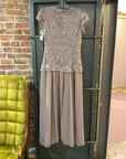 {{ClientCode}} TAUPE JS COLLECTIONS FORMAL DRESS, 6P